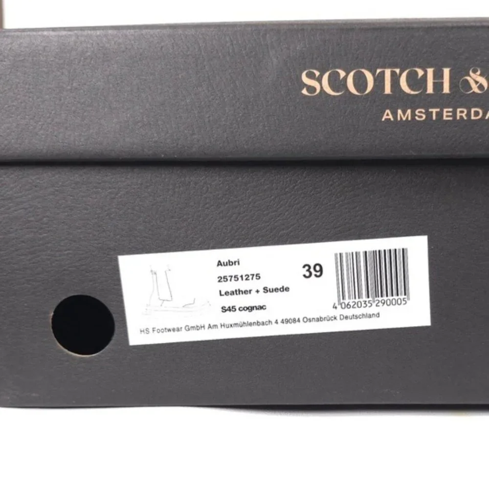 NWB SCOTCH & SODA Aubri Chelsea Boot Leather Suede Cognac Size 39 Women 25751275